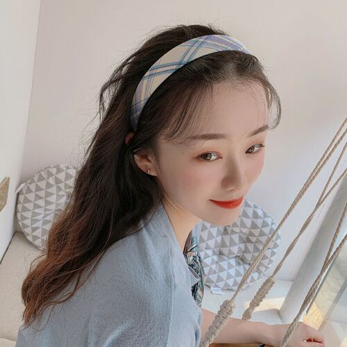 Korean jk girl plaid hair hoop for women to go out with hair clip summer temperament internet celebrity jewelry hair accessories hair clip wholesale