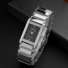 Square ultra thin quartz waterproof watch, 2020, Tungsten steel, Switzerland