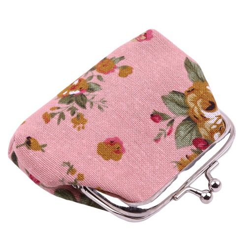 Custom Rose Canvas Mini Wallet for Women, Fabric Coin Purse, Cute Child Wallet Wholesale