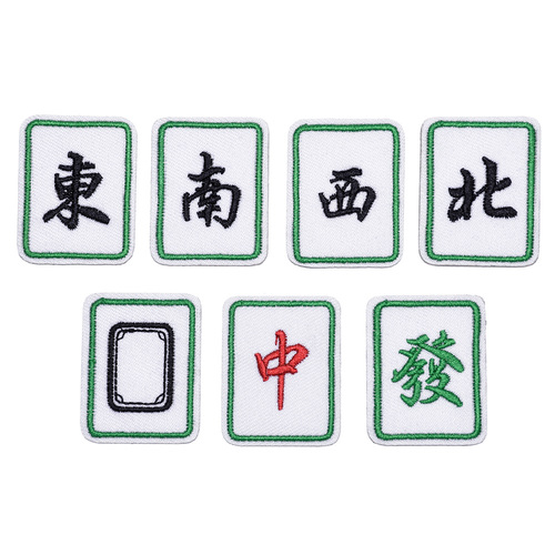 Majiang Embroidery Patch Decorative Hair Clips with North South East West Cute Design Self Adhesive Embroidery Sticker Taobao Supply