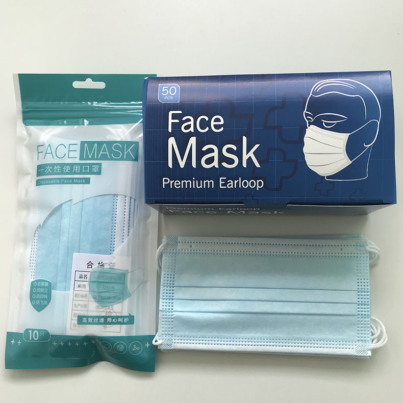 Nonwoven 3 ply 50PCS/Box Adult Earloop D...