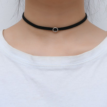 choker圆环项圈S925纯银项链锁骨链简约韩国短款颈带颈链脖子饰品