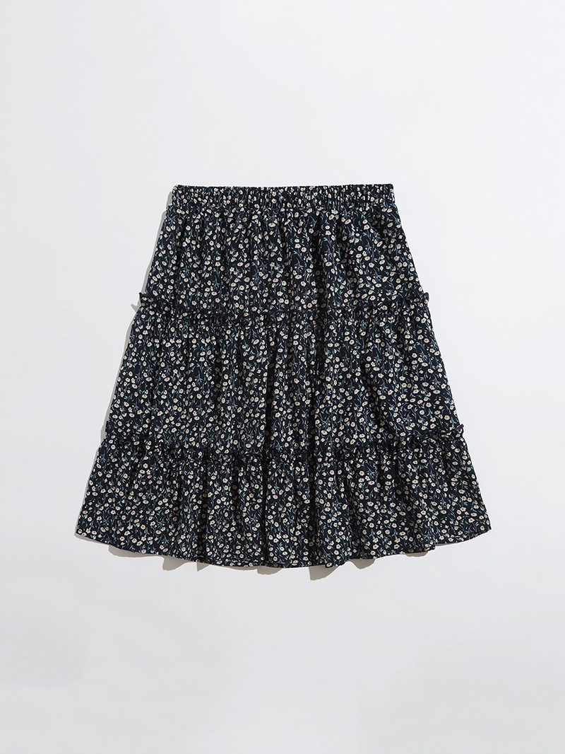 women s chiffon high waist printing mid-length skirt NSCX8136