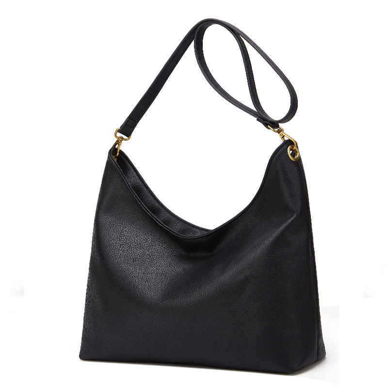 2024 New Trendy Simple Soft Leather Large Capacity Women's Casual and Versatile One Shoulder Oblique Straddle Tote Bag_voghion.com