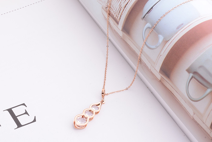欧美韩个性豆豆镶钻项链钛钢镀玫瑰金锁骨链饰品女礼物百搭气质详情图5