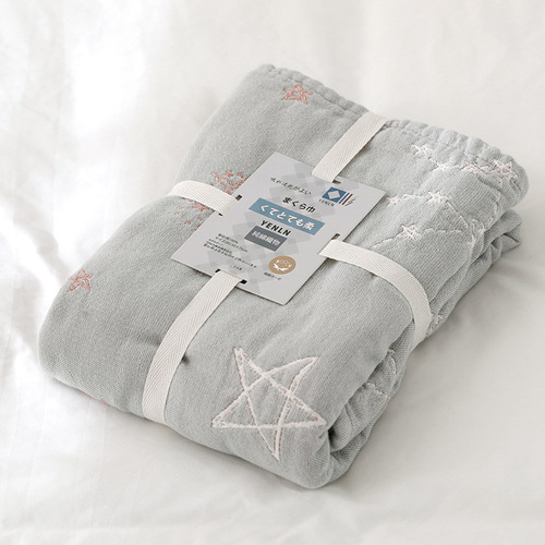 A pair of cotton pillow covers with high-end gauze simple Nordic style summer single non-slip non-falling pillow cover