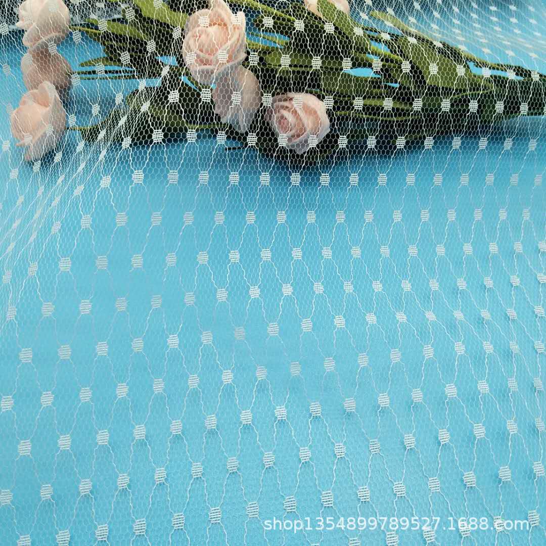 厂家直销现货批发圆点菱形格无弹蕾丝面料