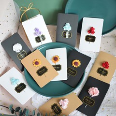 Handmade DIY Greeting Card Sunflower Artificial Flower Retro Blank Leather Card Father's Day Teacher's Day Greeting Card