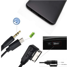 AMI MDI DC3.5mm音频+type-c连接线连接手机和平板电脑 大众奥迪