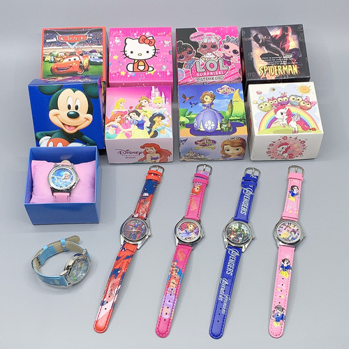 Children's Ice and Snow Theme Watch Box Set with Cartoon Watch and Gift Box
