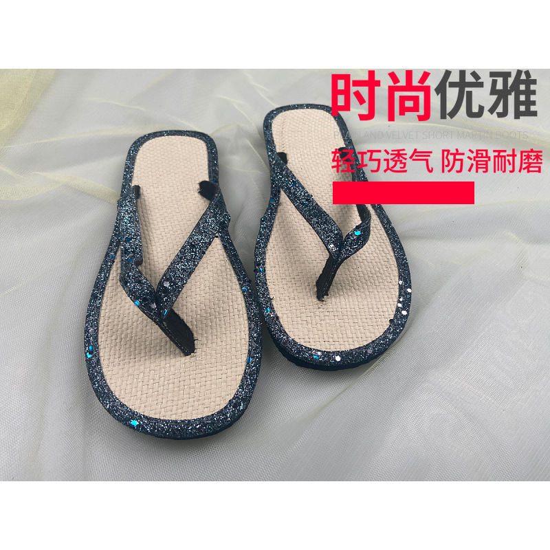 Factory direct sales Bulgari cortex slipper goods in stock wholesale Straw mat Herringbone slipper customized fashion Large Autumn and winter