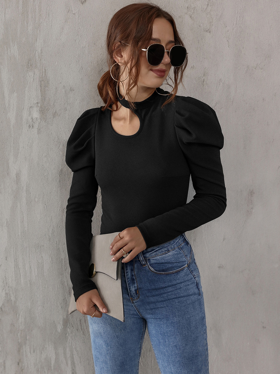 Autumn and winter new women s slim sexy tops  NSAL2072