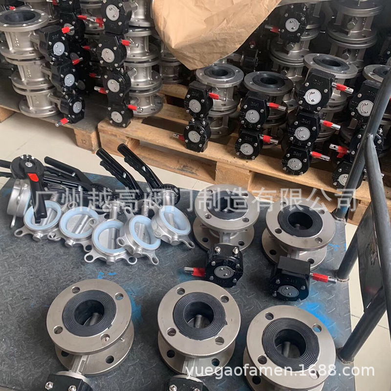 D341X-16P不锈钢法兰蝶阀 304.316L卫生级白色硅胶涡轮手动蝶阀