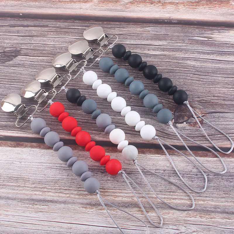 Cadena de chupete para bebé pezón cuerda material de silicona cadena anti-caída suministros maternos e infantiles Comercio exterior Amazon Venta caliente