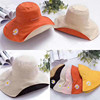 Daisy Hat Two-sided Fisherman hat summer Sunscreen Sun hat the republic of korea Chrysanthemum Embroidery Visor