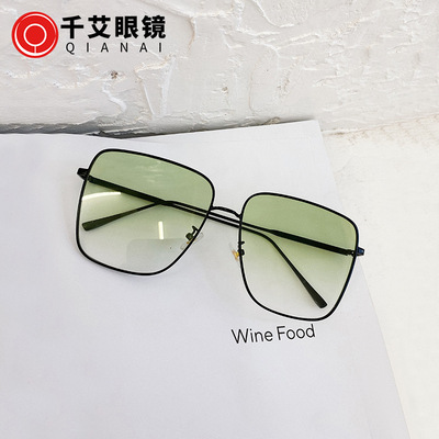 千艾2021新款太阳镜G家M金属大方框彩色男女同款墨镜遮阳太阳眼镜