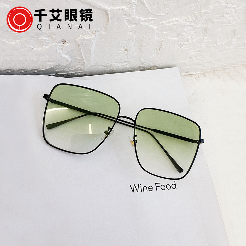 千艾2021新款太阳镜G家M金属大方框彩色男女同款墨镜遮阳太阳眼镜