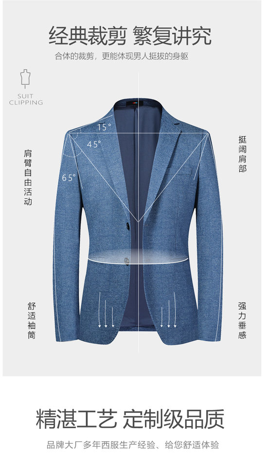 Áo vest nam dệt kim co giãn dáng ôm, tay dài, cổ vest một hàng hai nút — Màu xanh, Màu xám chi tiết 3