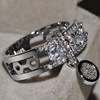 Fashionable ring, zirconium, jewelry, accessory, wish, European style