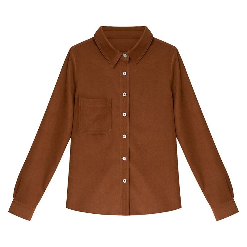 帮手主图-2020新款上衣女磨毛宽松遮肉显瘦加厚外搭长袖衬衫