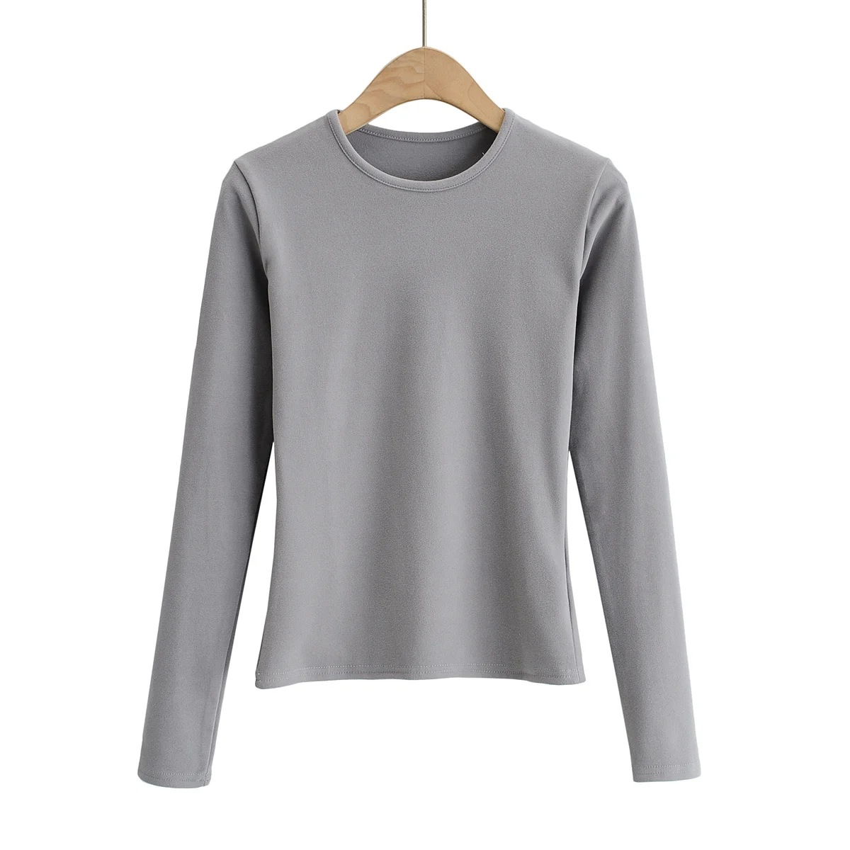 elastic round neck long-sleeved T-shirt NSHS29394