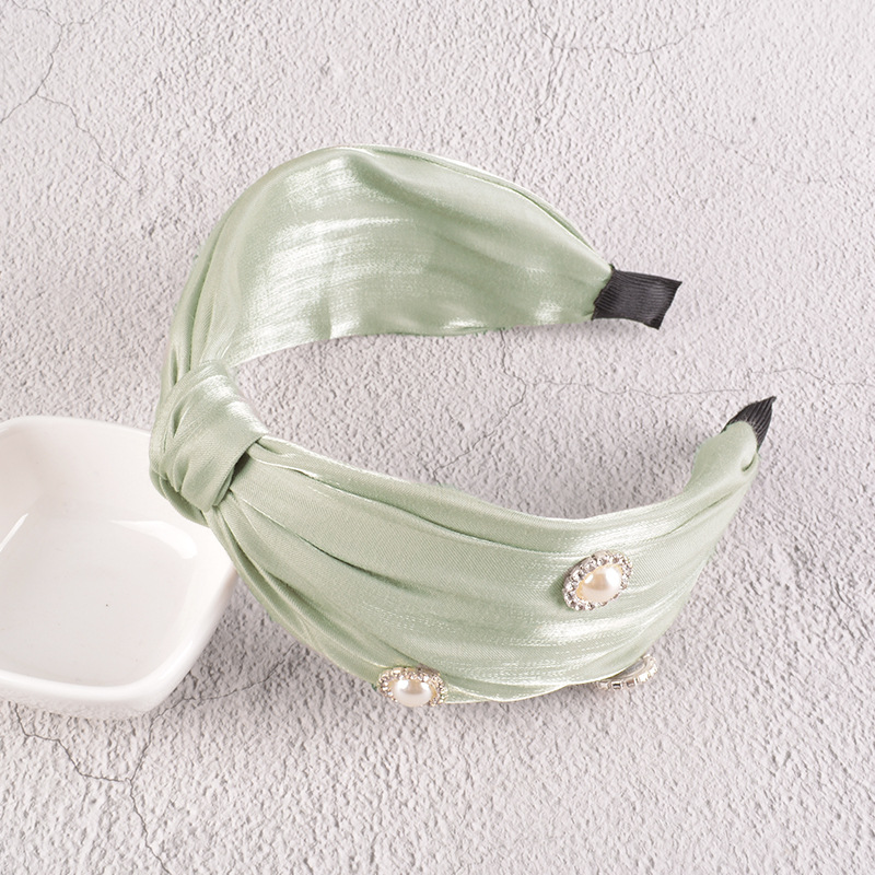 Korean Fashion Silk Pearl Headband display picture 9