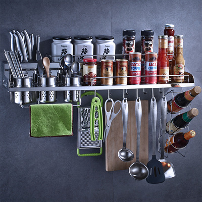 廚房置物架壁挂304不鏽鋼挂件收納調味料架儲物架用品用具代發