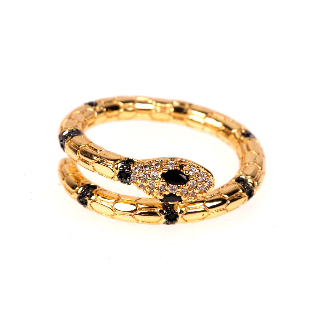 Nouvelle Bague En Diamant En Forme De Serpent Bague Ouverte Personnalité Sauvage Femelle Filet Net Rouge Bague En Gros Nihaojewelry display picture 4