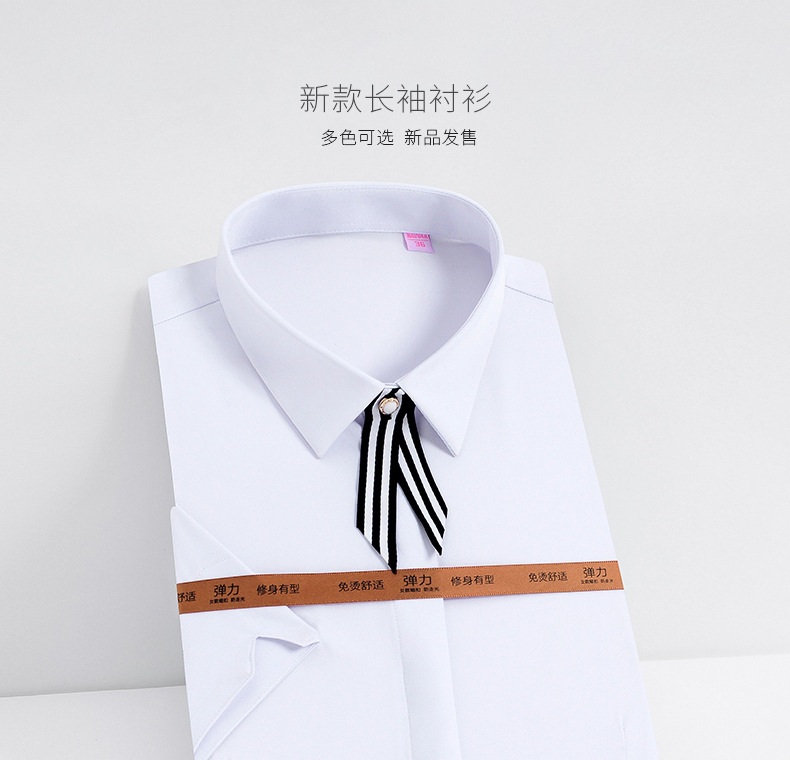衬衫女新款2020年设计感小众职业装短袖衬衣工作服工装正装上衣寸详情图1
