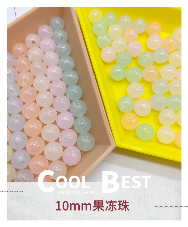Acrylic through-hole jelly beads are versatile. They are the same light-colored beads as the popular ones. diy fresh color and versatile accessories detail image 2