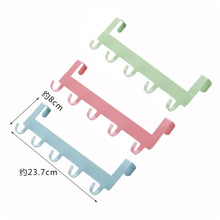 橱卡夹背式5连钩 免钉浴室门后柜门 5个柜门排钩
