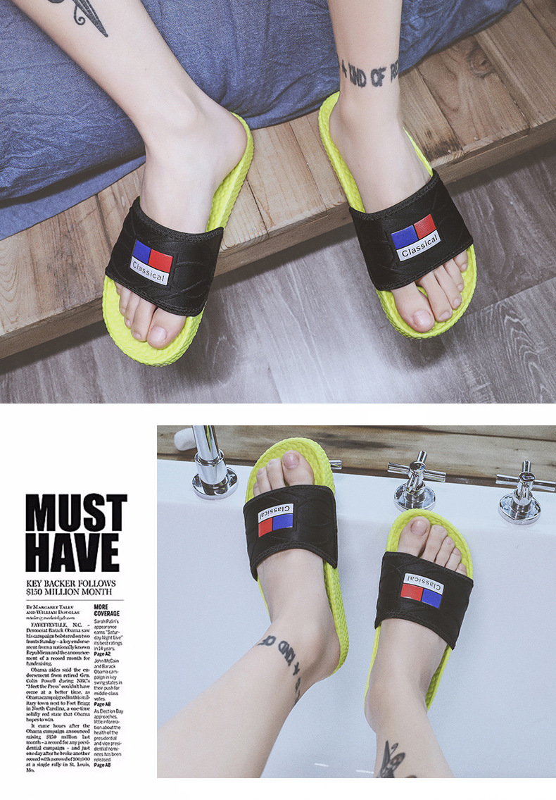Lu 'an Summer slide Coconut Slippers for Adult men, anti-slip outdoor casual fashion, one-line trendy slippers, with a feeling of stepping on feces undefined