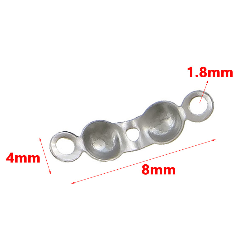 100 PCS/Package 4 * 8mm Hole 1~1.9mm Stainless Steel Solid Color Jewelry Buckle display picture 1