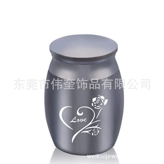 速卖通爆款宠物骨灰盒 爱心玫瑰花Love骨灰坛 骨灰罐子爱宠纪念品