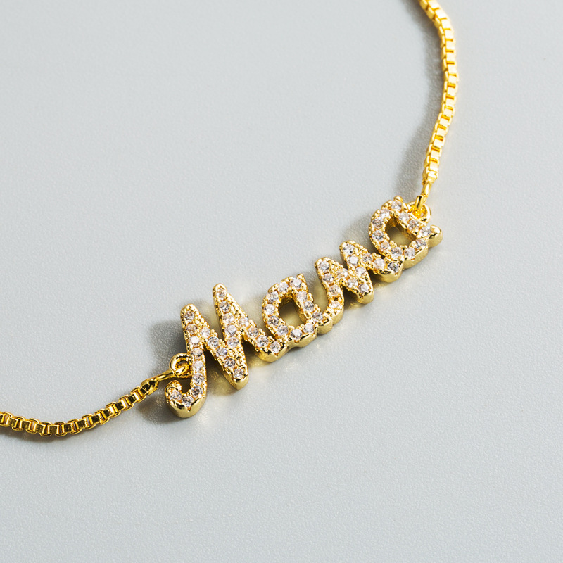 New Fashion Creative Alphabet Bracelet True Gold Plated Color Bracelet With Zircon Bracelets display picture 6