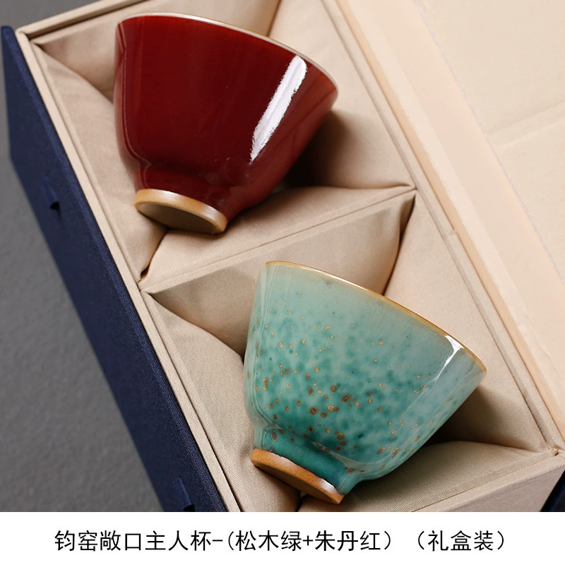 Керамическая кружка Jun Kiln Tea Cup Kiln Master Cup Kung Fu Tea Cup Single Cup Single Cup Ceramic Personal Cup Qingshan