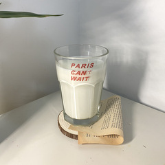 Korean-style minimalist large-capacity red English glass cups, thickened heat-resistant milk, juice, coffee cups, beer mugs