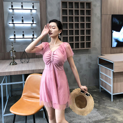 2020新款大妈加肥加大成人宽松女士泳衣 格纳思8243大板型游泳衣|ms