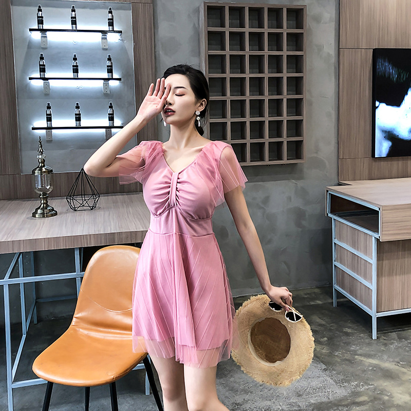 2020新款大妈加肥加大成人宽松女士泳衣 格纳思8243大板型游泳衣|ms