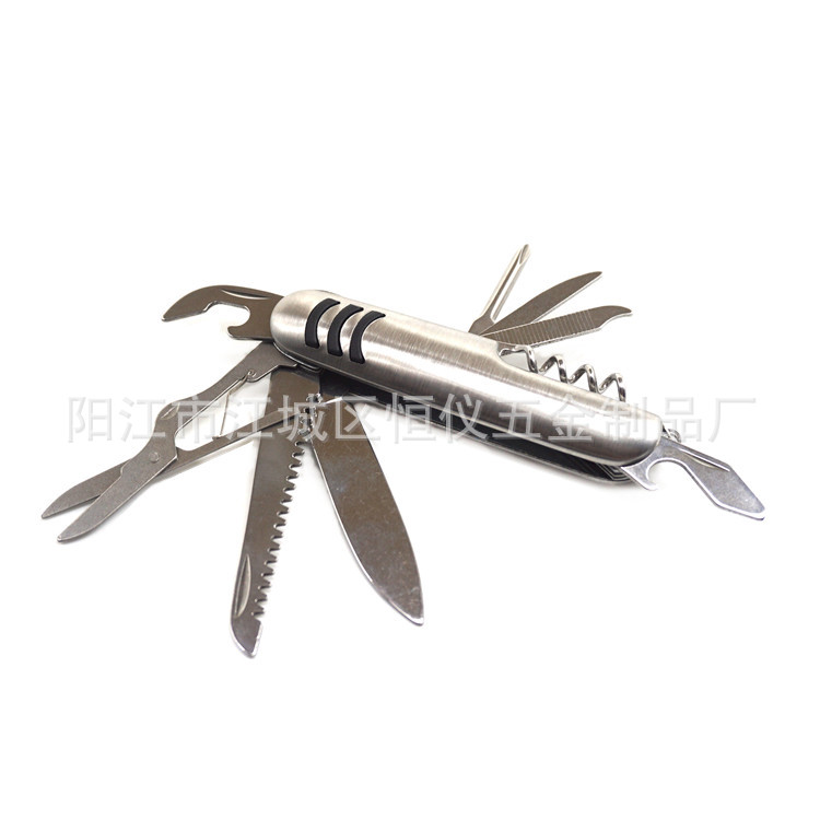 热销9开多用不锈钢小刀 钥匙扣随身折叠口袋小刀