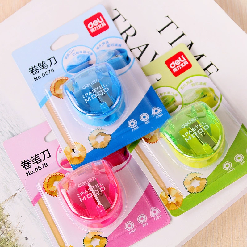 Deli канцелярские товары 0578 точилка для карандашей карамельного цвета японская и корейская мода четыре цвета точилка для карандашей