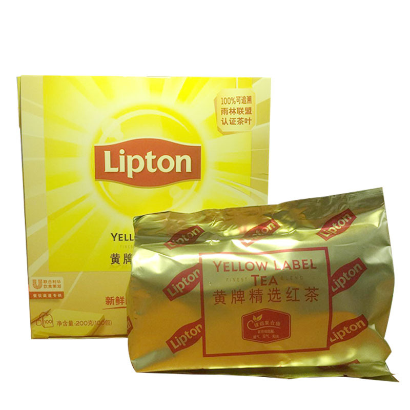 Lipton/ Lipton tea 100 package 200 gram/Yellow selected black tea Tea bag domestic black tea