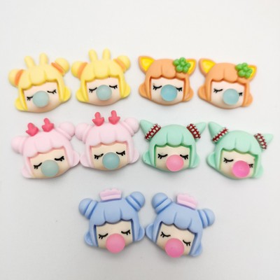 Selling lovely Little Girl Bubble Meng things resin Jewelry diy Mobile phone shell girl Hairpin parts
