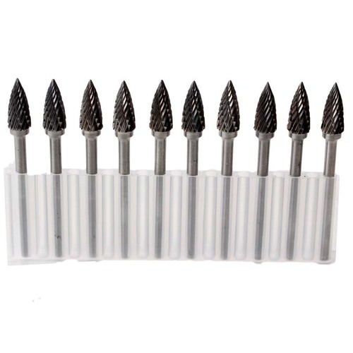 10-piece set of carbide tungsten steel grinding head, rotary file, tungsten steel milling cutter head, carving knife, woodworking wood carving grinding head