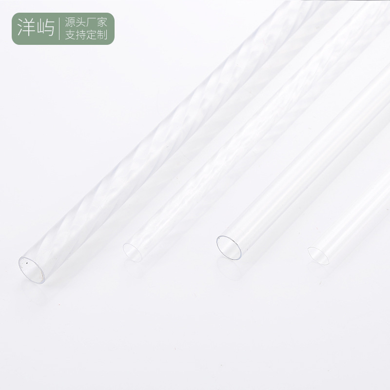 厂家定做PVC内螺纹透明直管  内置纹路led节日灯饰装饰管