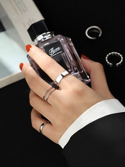 925純銀冷淡風戒指網紅可調節開口戒ins潮復古時尚個性