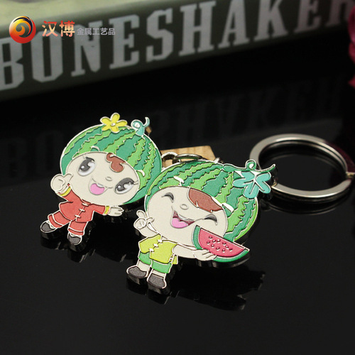 Custom Shaped 3D Printed Cartoon Airplane Keychain with Epoxy Coating, Metal Alloy Hanger