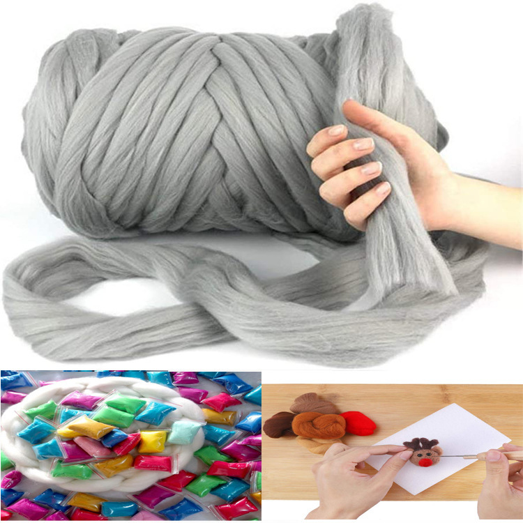 Factory direct 66S color wool strip wool felt stamp music material package wholesale needle felt wet felt stamp music