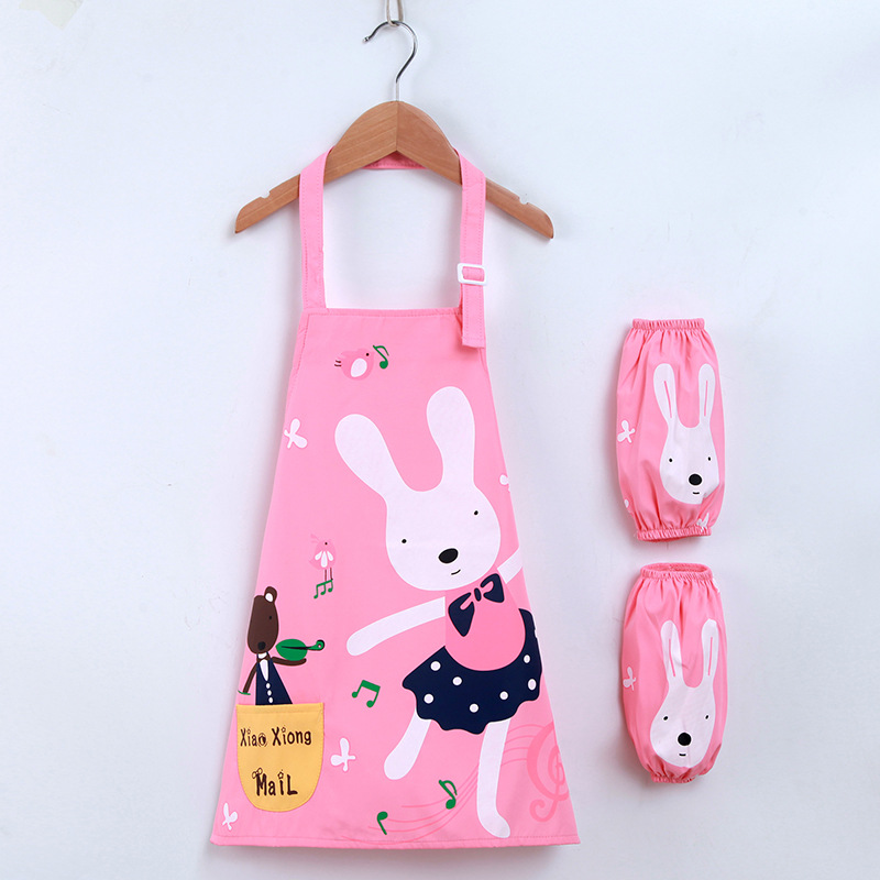 Preschool Waterproof Paint Suit Sleeveless Children's Overalls Baby Eating Bib Reverse Wear Outfit Unisex Children's Apron Protection Clothing