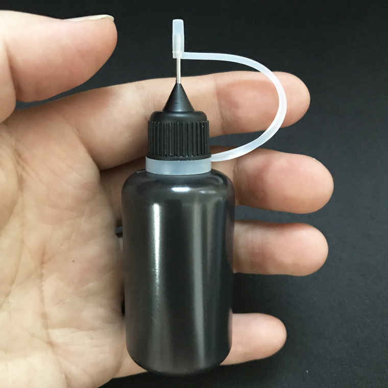 30ML black light-proof UV glue water bottle PE Tattoo Liquid bottle with needle tube bottle needle tip oil injection bottle oil pot needle oil